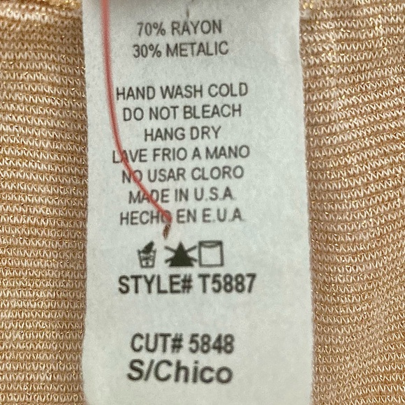 π*NWOT* Lucaya Clothing Co. Gold Sparkle Top - Womenβs Size Small π - Picture 6 of 9